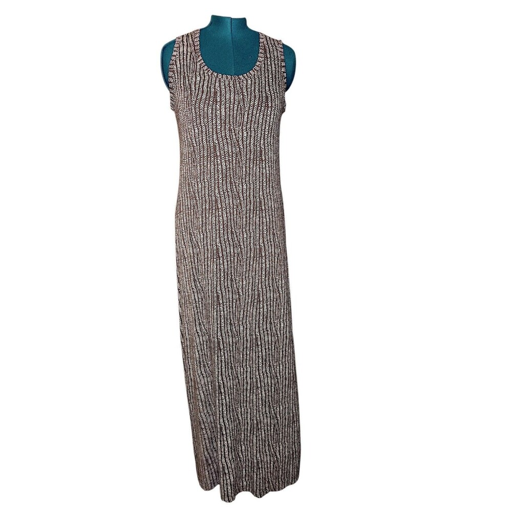 Vintage Fresh Produce Womens Large  Brown Maxi Dress Flowy Tank Beachy Resort